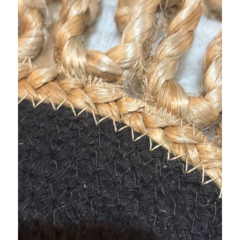 Organic Modern Braided Jute Placemats Set 4 Boho Coastal Japandi Plants Loops - Picture 9 of 9